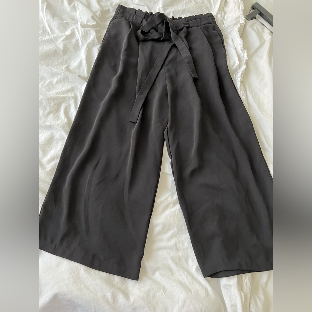 Zara cropped wide leg summer pants